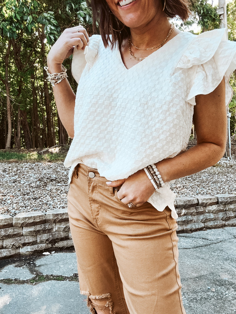 Cream Checker Texture Flutter Tank