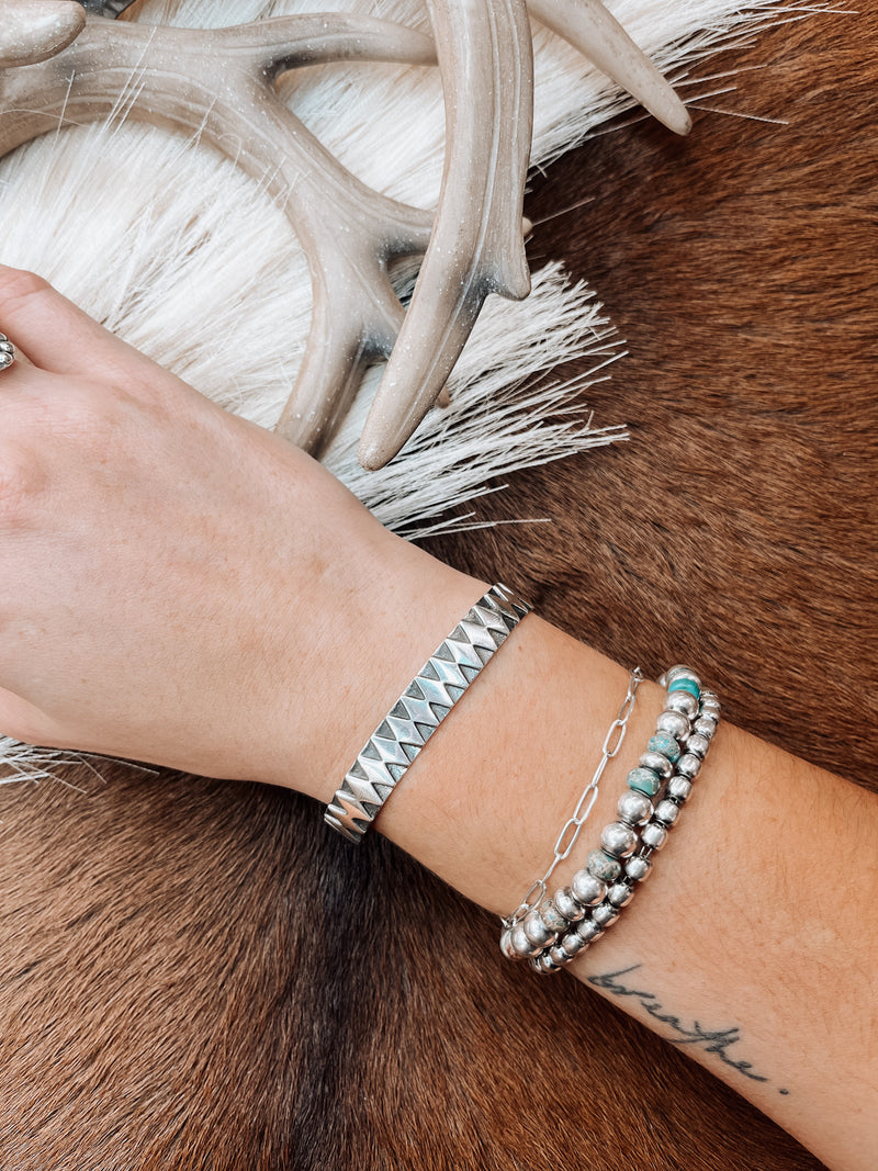 Silver Oxidized Diamond Cuff