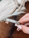 Silver Oxidized Diamond Cuff