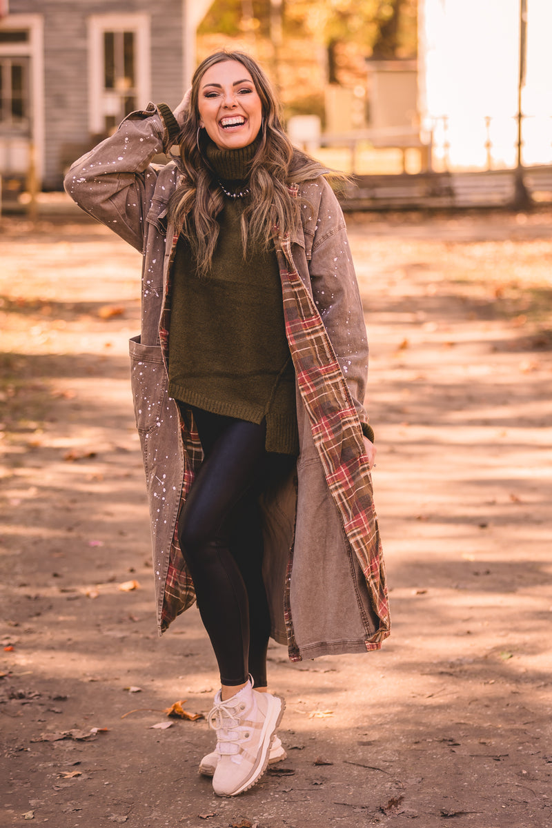 Olive Cowl Neck Oversized Sweater