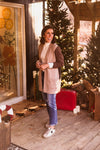 Taupe + Brown Colorblock Cardigan