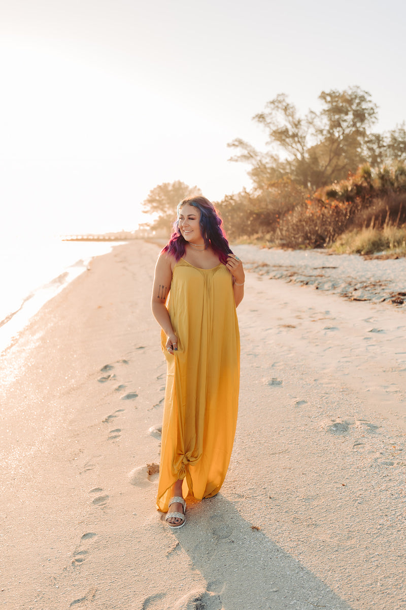 Mustard Satin Maxi