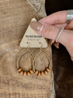 Gold + Wood Teardrop Earring