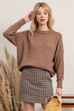 Solid Knit Pullover Sweater