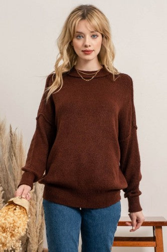 Solid Knit Pullover Sweater