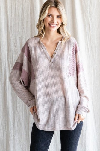 Mauve Colorblock Inlet Thermal L/S