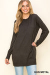 Super Soft Crew Neck Long Tunic Sweater