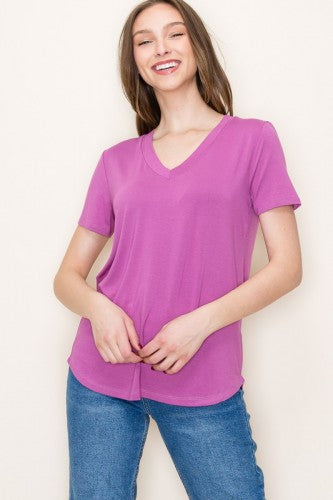 V Neck Short Sleeve Basic Everyday