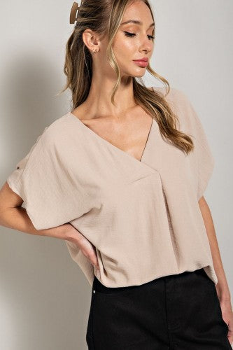 Breezy V Neck Placket Dolman