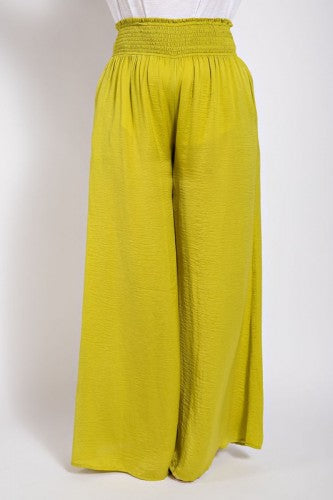 Washed Satin Wide Leg Pant