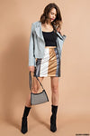 Striped Faux Leather Mini Skirt