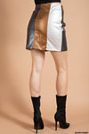 Striped Faux Leather Mini Skirt