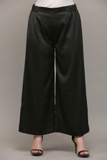 Black Elastic Waist Wide Leg Pant