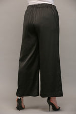 Black Elastic Waist Wide Leg Pant