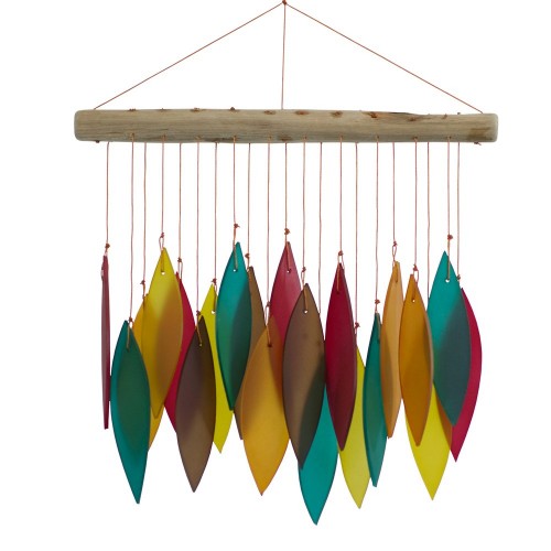 Leaf Tumbled Glass Windchime - Bodhi Colors