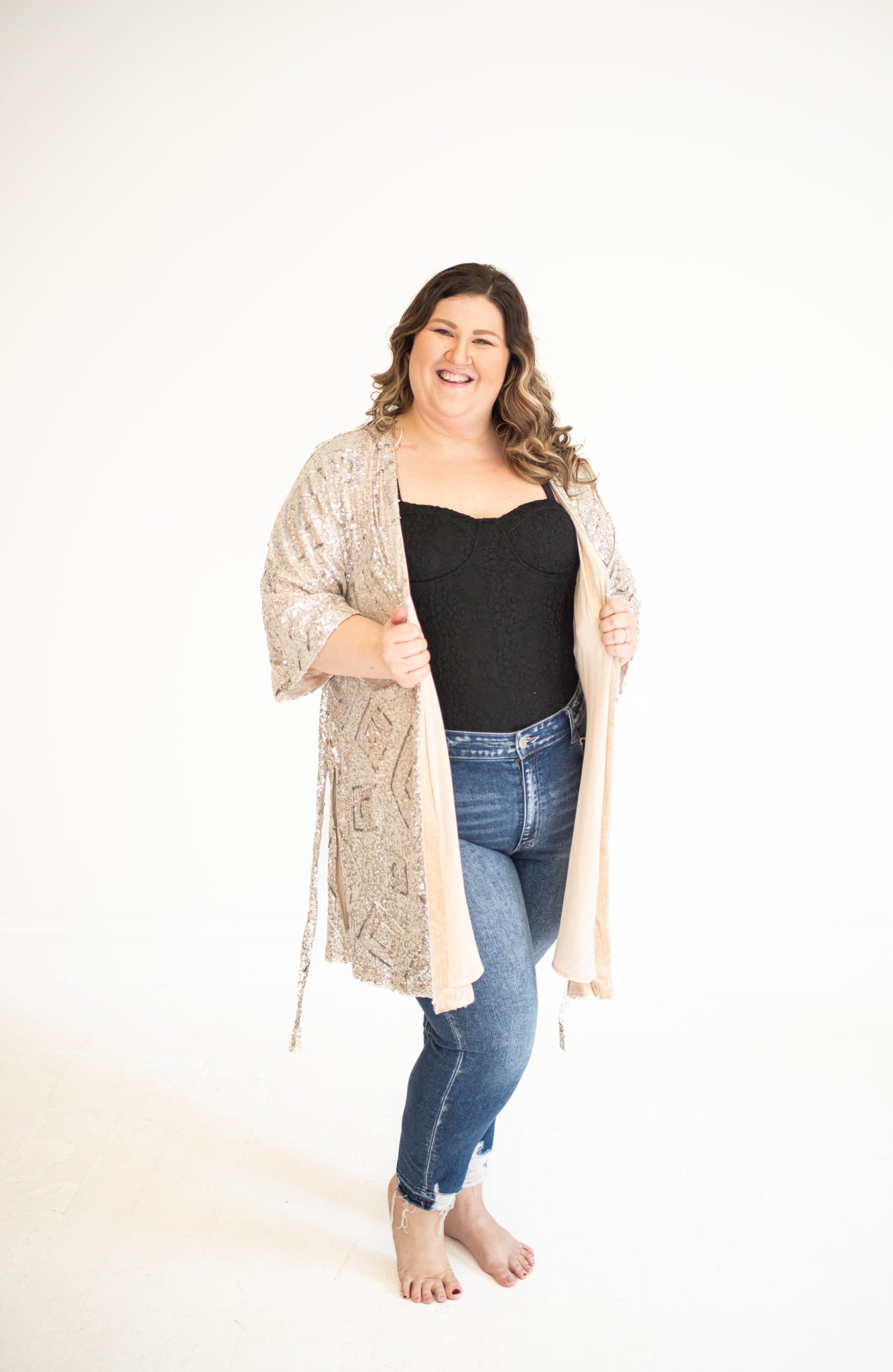 Champagne Velvet Duster Cardigan – The Red Raccoon